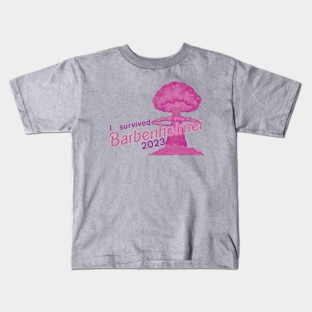 I survived Barbenheimer 2023 Kids T-Shirt by Dystopianpalace
